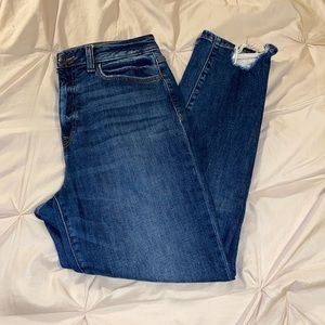 Willow & Root medium/dark wash high rise mom fit jeans